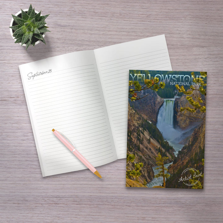 Lined 6x9 Journal, Yellowstone National Park, Lower Yellowstone Falls, Lay Flat, 193 Pages, FSC paper Home Lantern Press
