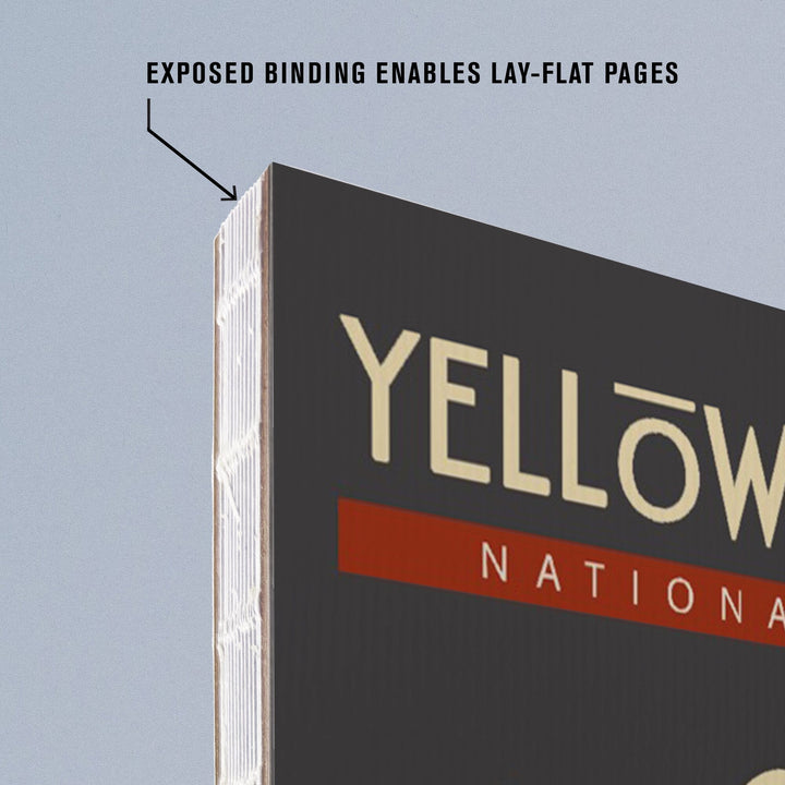 Lined 6x9 Journal, Yellowstone National Park, WY, Geometric, Lay Flat, 193 Pages, FSC paper Home Lantern Press