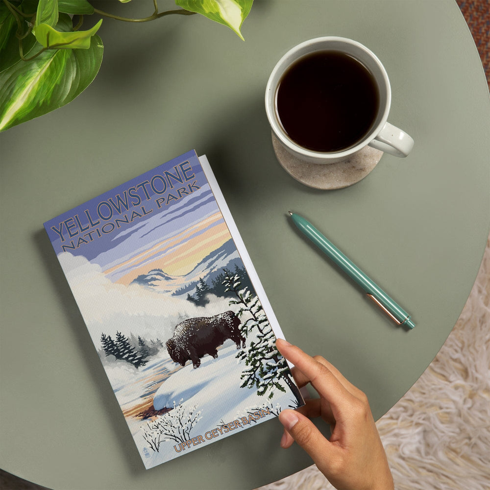 Lined 6x9 Journal, Yellowstone National Park, Wyoming, Bison Snow Scene, Lay Flat, 193 Pages, FSC paper Home Lantern Press