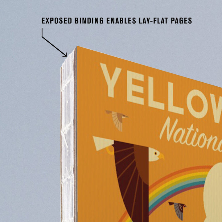 Lined 6x9 Journal, Yellowstone National Park, Wyoming, Geometric National Park Series, Lay Flat, 193 Pages, FSC paper Home Lantern Press