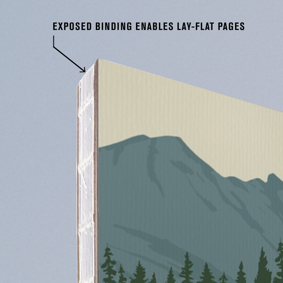 Lined 6x9 Journal, Yellowstone National Park, Wyoming, Grizzly Bear and Cub, Lay Flat, 193 Pages, FSC paper Home Lantern Press