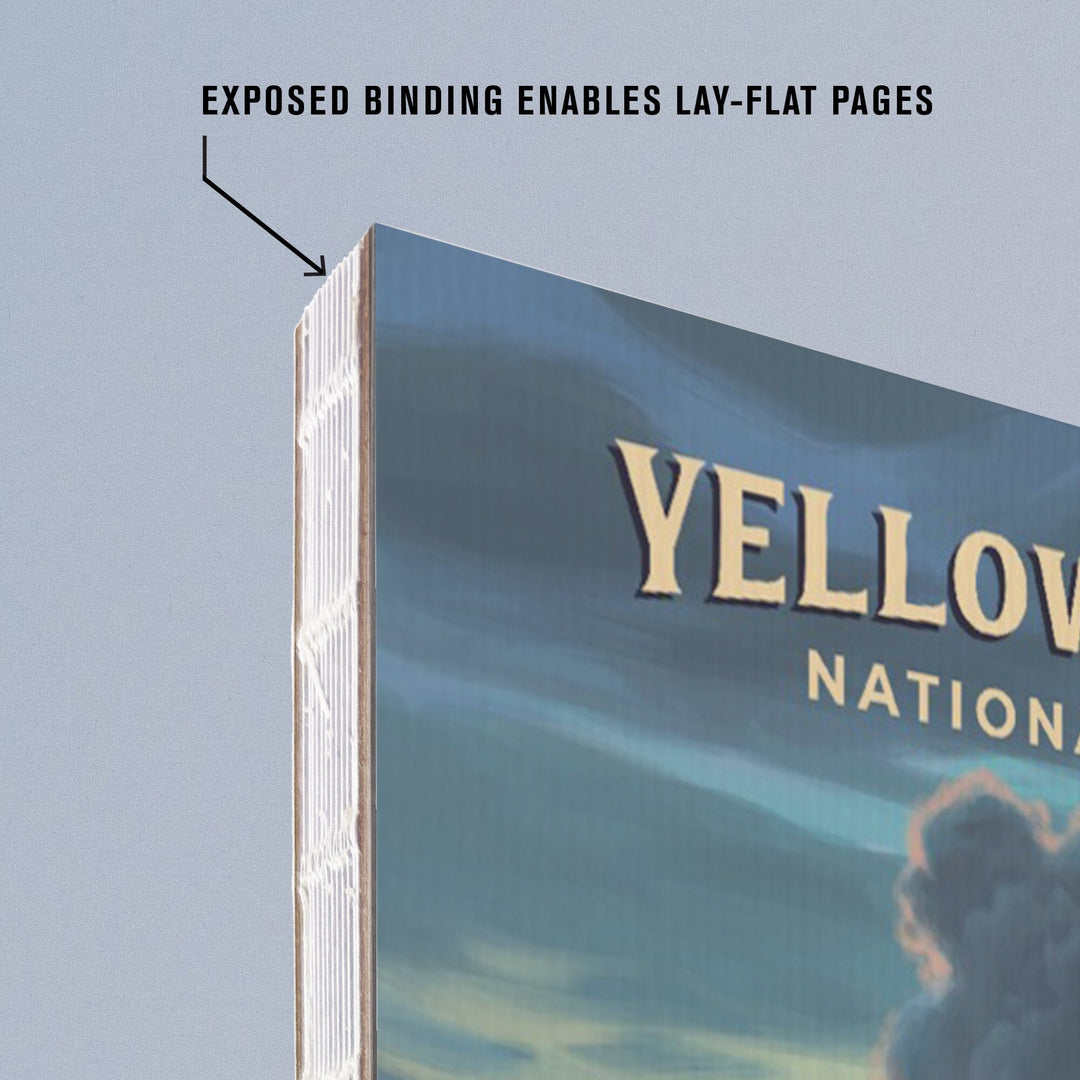 Lined 6x9 Journal, Yellowstone National Park, Wyoming, Oil Painting, Old Faithful Eruption, Lay Flat, 193 Pages, FSC paper Home Lantern Press