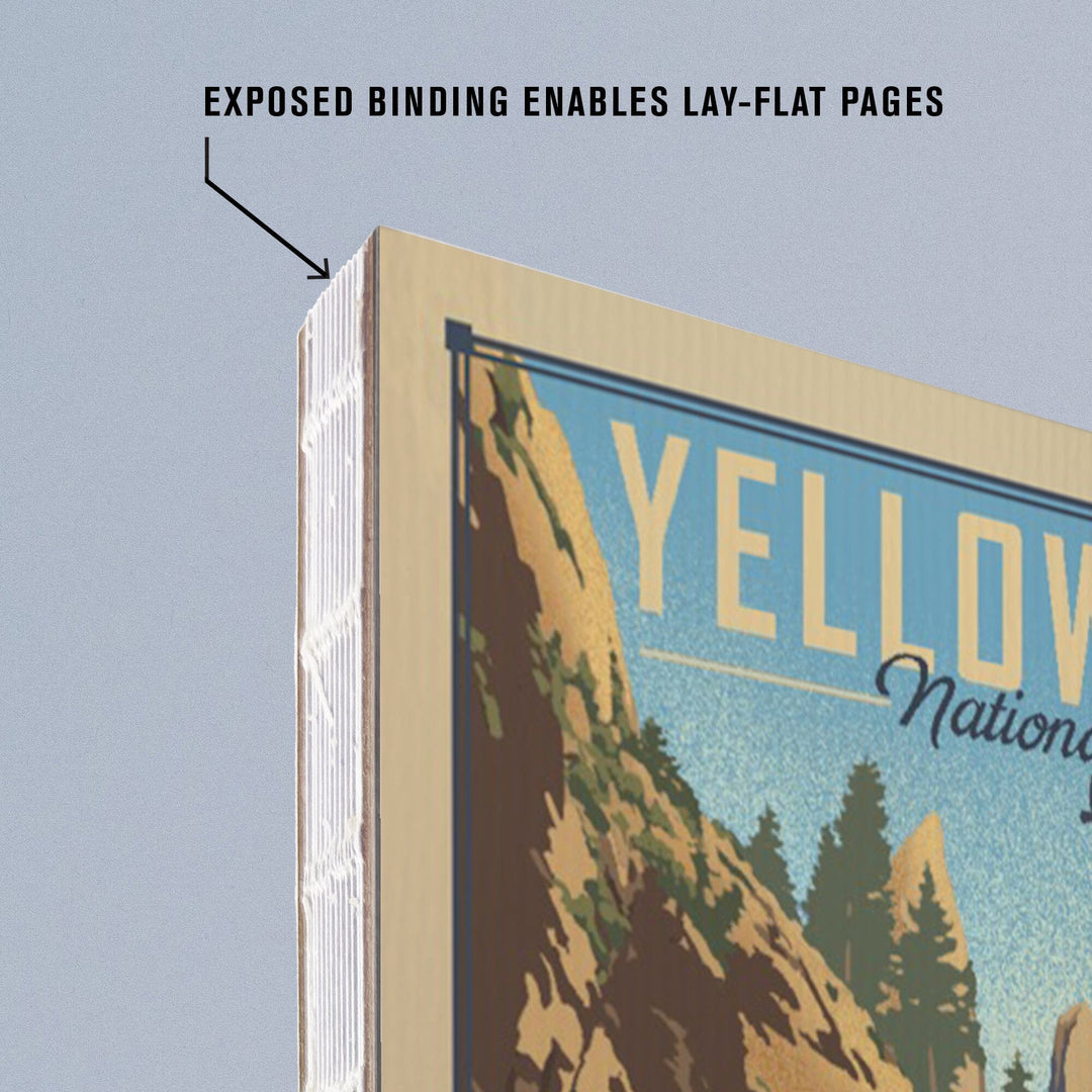 Lined 6x9 Journal, Yellowstone National Park, Wyoming, Tower Falls, Lithograph National Park Series, Lay Flat, 193 Pages, FSC paper Home Lantern Press