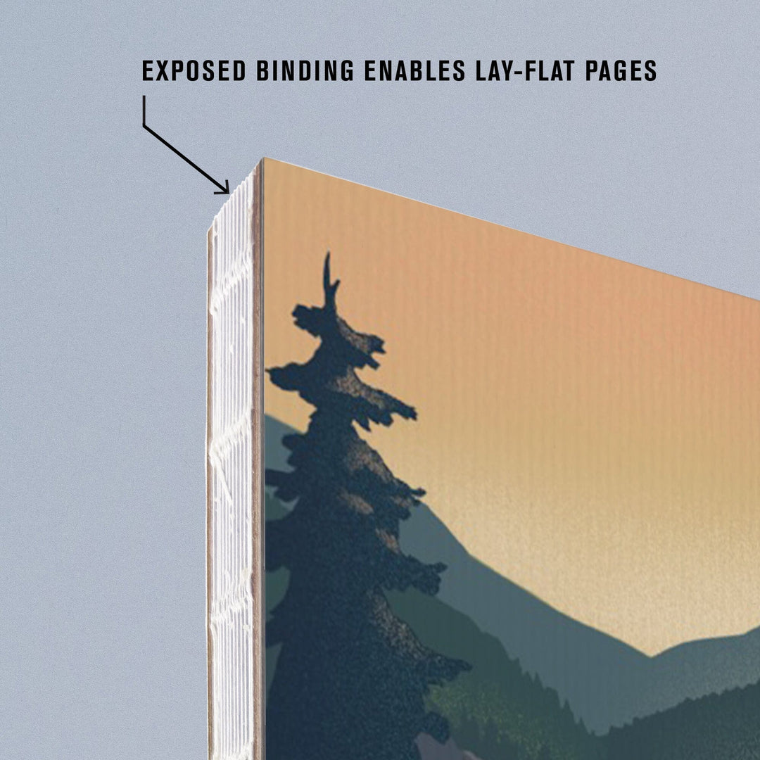 Lined 6x9 Journal, Yellowstone National Park, Yellowstone Falls, Lithograph, Lay Flat, 193 Pages, FSC paper Home Lantern Press
