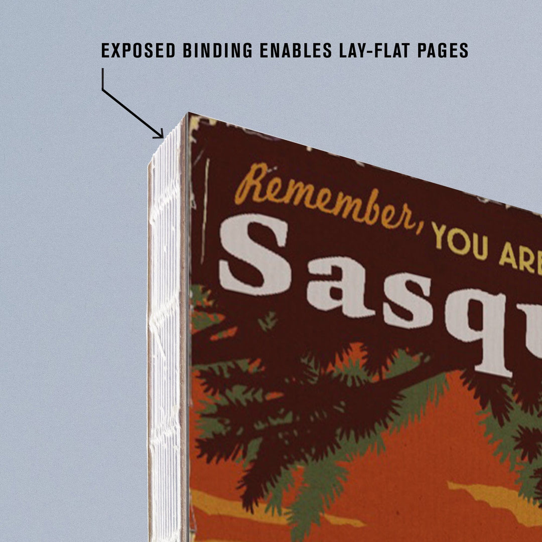 Lined 6x9 Journal, Yellowstone National Park, You Are Being Watched By Sasquatch, Lay Flat, 193 Pages, FSC paper Home Lantern Press