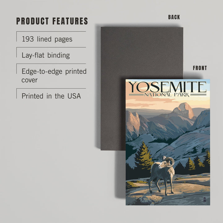 Lined 6x9 Journal, Yosemite National Park, California, Big Horn Sheep, Lay Flat, 193 Pages, FSC paper Home Lantern Press