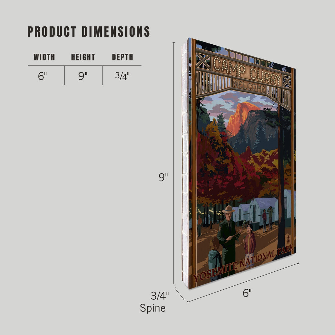 Lined 6x9 Journal, Yosemite National Park, California, Camp Curry, Lay Flat, 193 Pages, FSC paper Home Lantern Press