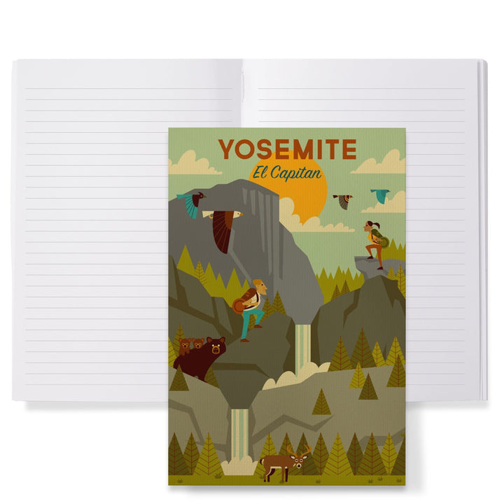 Lined 6x9 Journal, Yosemite National Park, California, El Capitan, Geometric National Park Series, Lay Flat, 193 Pages, FSC paper Home Lantern Press