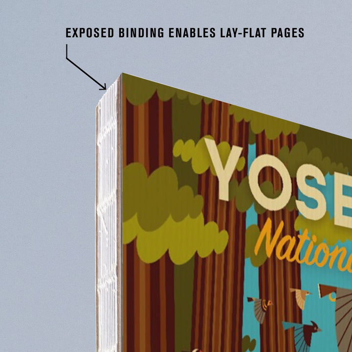 Lined 6x9 Journal, Yosemite National Park, California, Forest, Geometric, Lay Flat, 193 Pages, FSC paper Home Lantern Press
