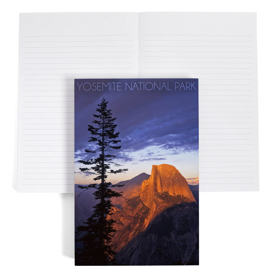 Lined 6x9 Journal, Yosemite National Park, California, Half Dome and Pine Tree, Lay Flat, 193 Pages, FSC paper Home Lantern Press