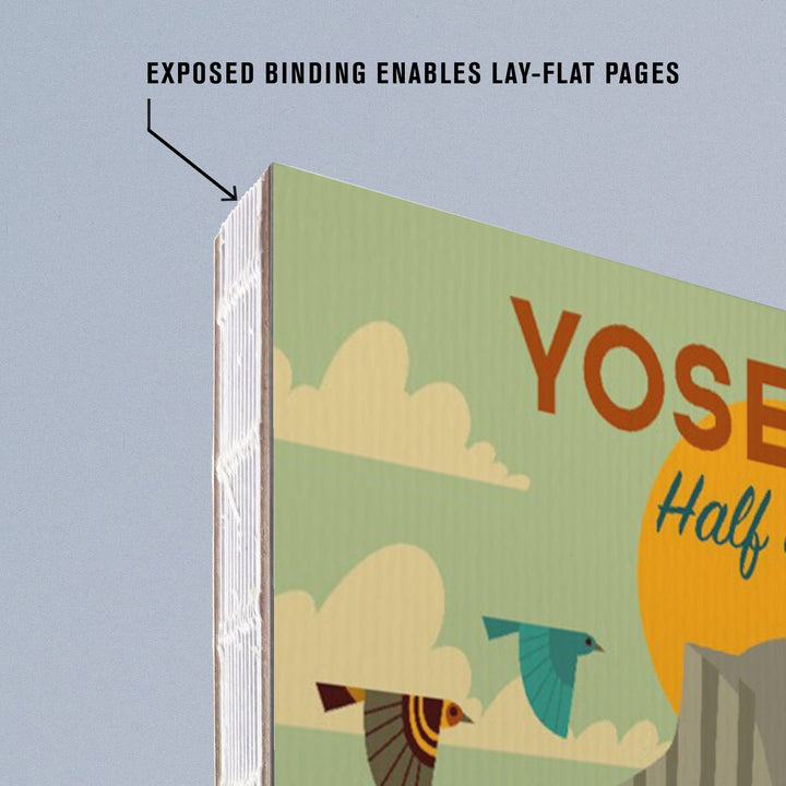 Lined 6x9 Journal, Yosemite National Park, California, Half Dome, Geometric National Park Series, Lay Flat, 193 Pages, FSC paper Home Lantern Press
