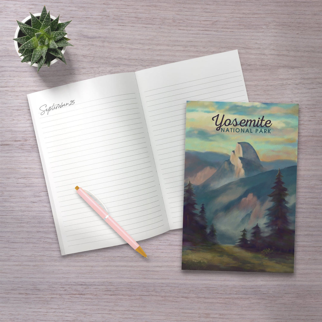 Lined 6x9 Journal, Yosemite National Park, California, Half Dome Scene, Oil Painting, Lay Flat, 193 Pages, FSC paper Home Lantern Press