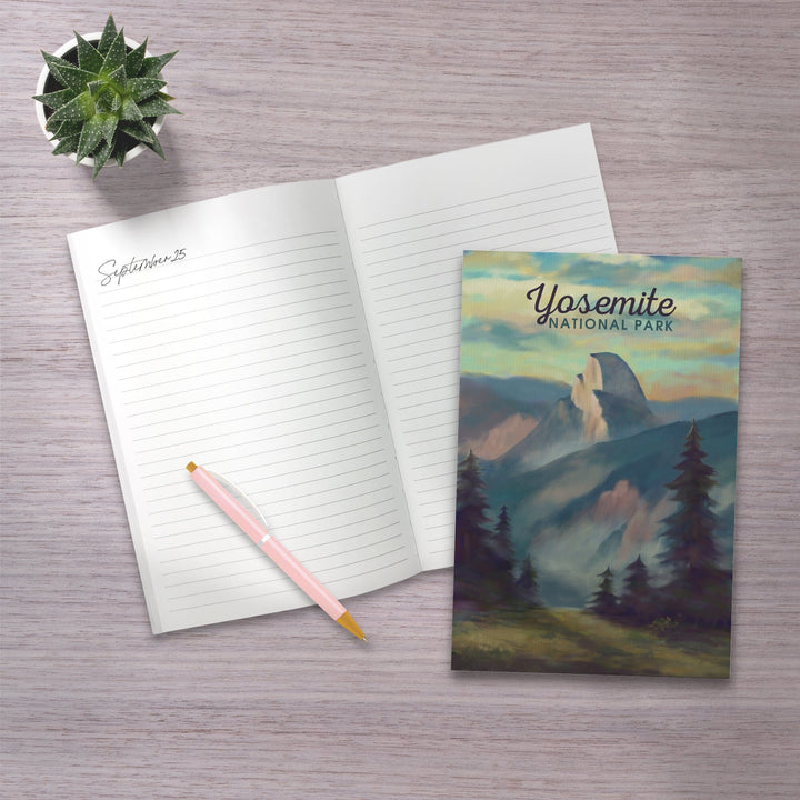 Lined 6x9 Journal, Yosemite National Park, California, Half Dome Scene, Oil Painting, Lay Flat, 193 Pages, FSC paper Home Lantern Press