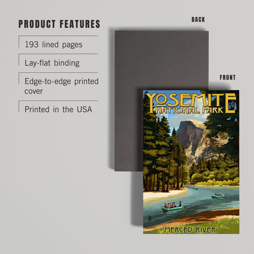 Lined 6x9 Journal, Yosemite National Park, California, Merced River Rafting, Lay Flat, 193 Pages, FSC paper Home Lantern Press