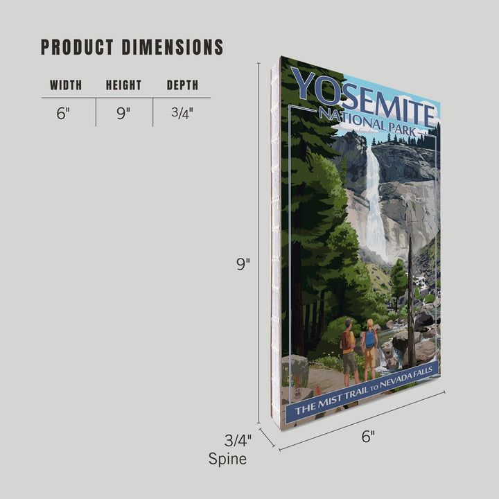 Lined 6x9 Journal, Yosemite National Park, California, Painterly, The Mist Trail, Lay Flat, 193 Pages, FSC paper Home Lantern Press