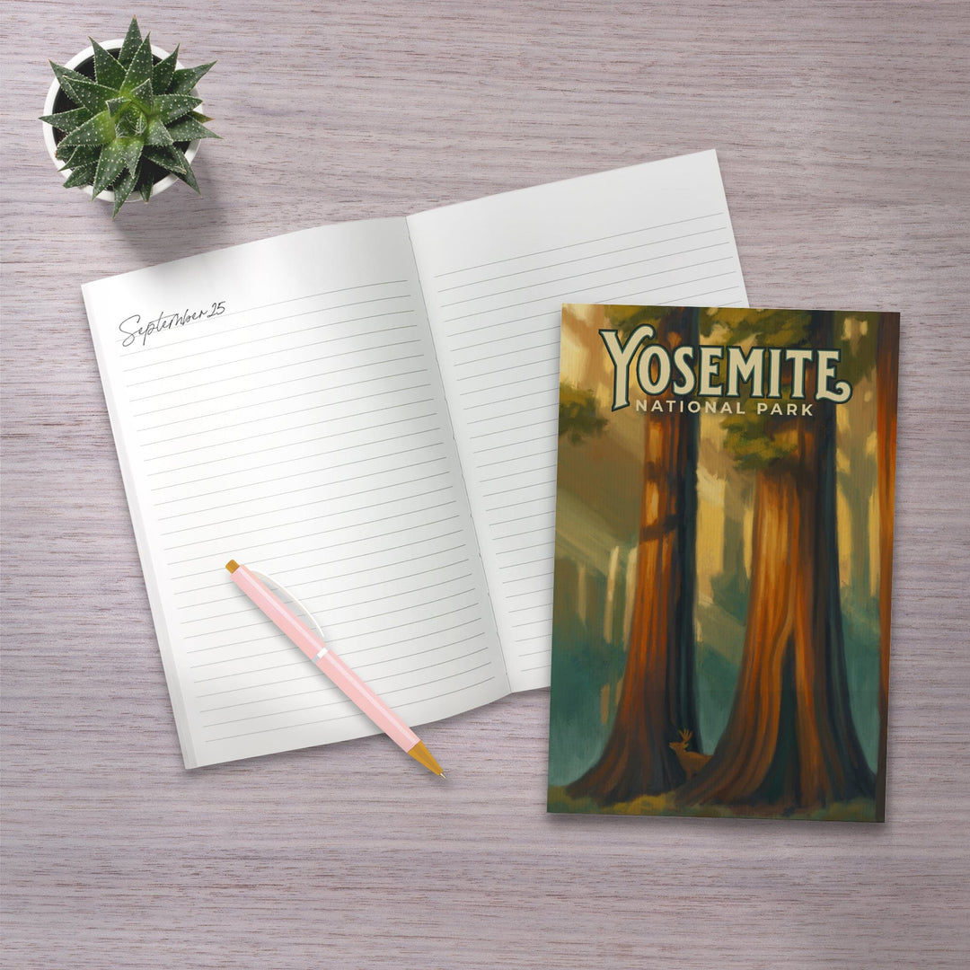 Lined 6x9 Journal, Yosemite National Park, California, Visit Mariposa Grove, Oil Paintings, Lay Flat, 193 Pages, FSC paper Home Lantern Press