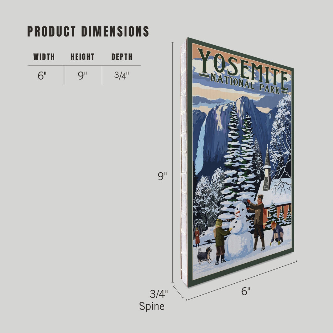 Lined 6x9 Journal, Yosemite National Park, California, Yosemite Chapel and Snowman, Lay Flat, 193 Pages, FSC paper Home Lantern Press
