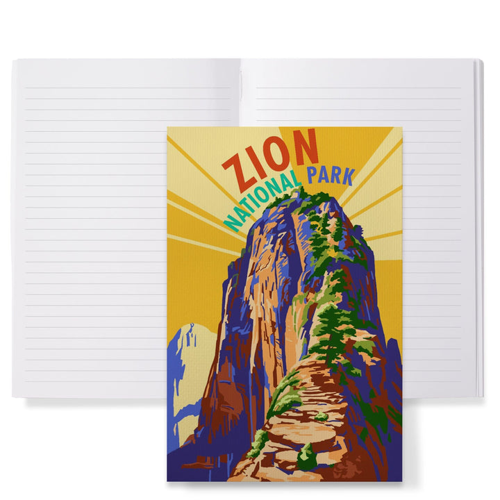 Lined 6x9 Journal, Zion National Park, Angel's Landing Psychedelic, Lay Flat, 193 Pages, FSC paper Home Lantern Press