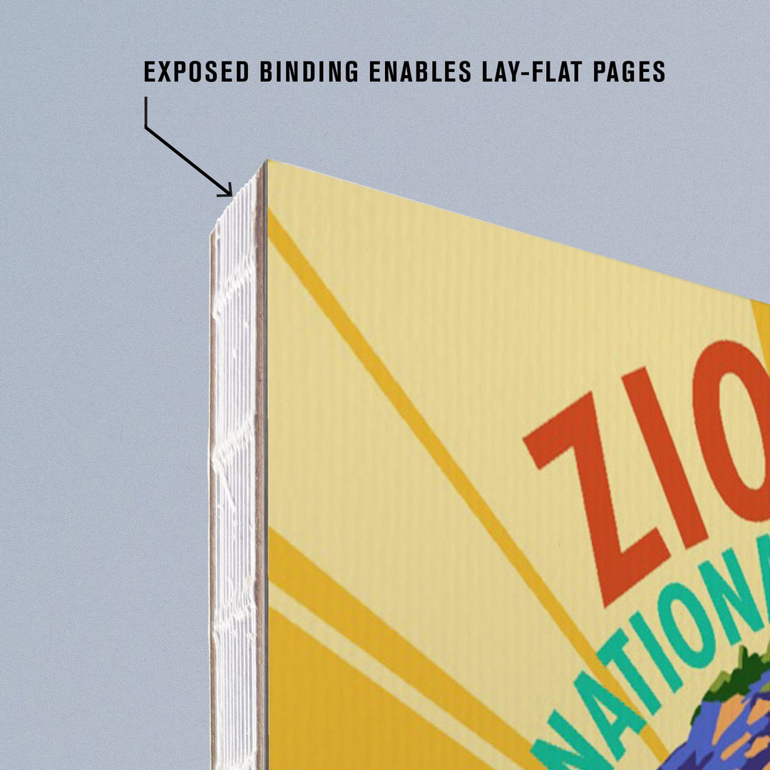 Lined 6x9 Journal, Zion National Park, Angel's Landing Psychedelic, Lay Flat, 193 Pages, FSC paper Home Lantern Press