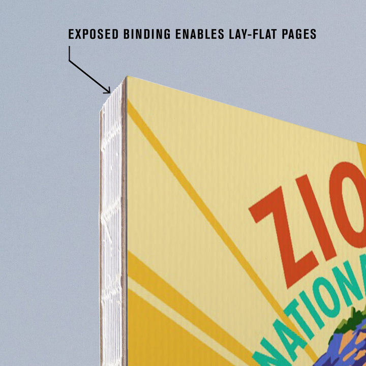 Lined 6x9 Journal, Zion National Park, Angel's Landing Psychedelic, Lay Flat, 193 Pages, FSC paper Home Lantern Press