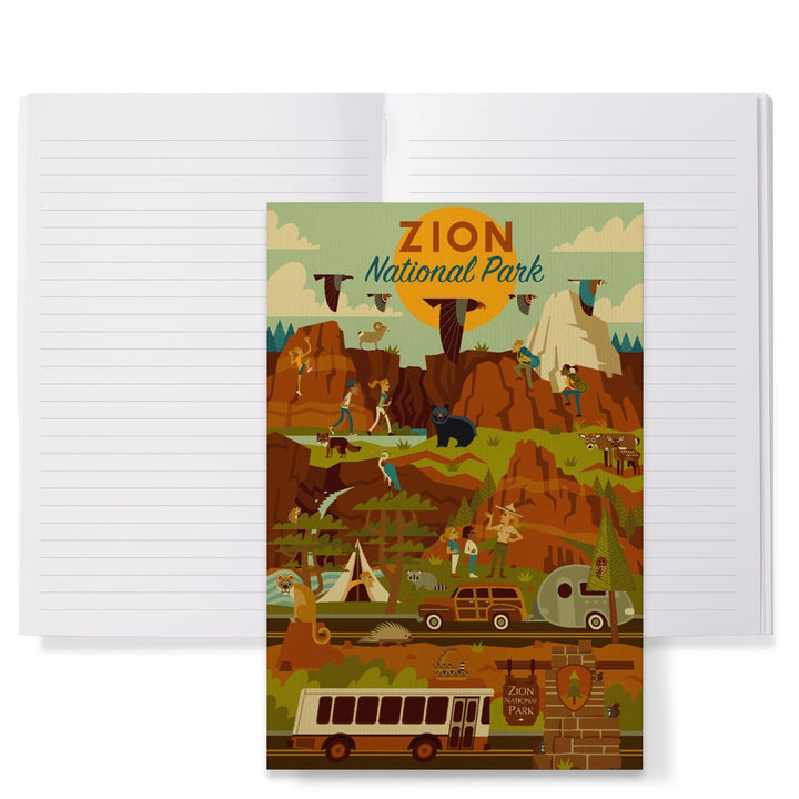Lined 6x9 Journal, Zion National Park, Geometric National Park Series, Lay Flat, 193 Pages, FSC paper Home Lantern Press