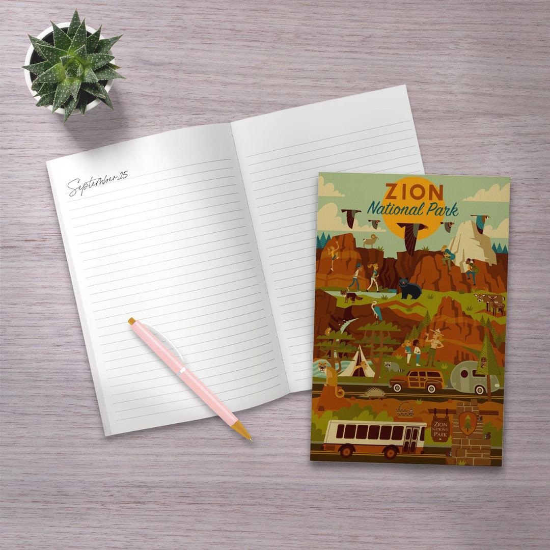 Lined 6x9 Journal, Zion National Park, Geometric National Park Series, Lay Flat, 193 Pages, FSC paper Home Lantern Press