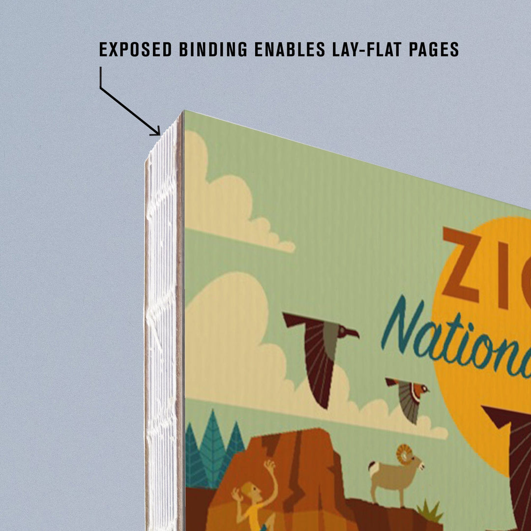 Lined 6x9 Journal, Zion National Park, Geometric National Park Series, Lay Flat, 193 Pages, FSC paper Home Lantern Press