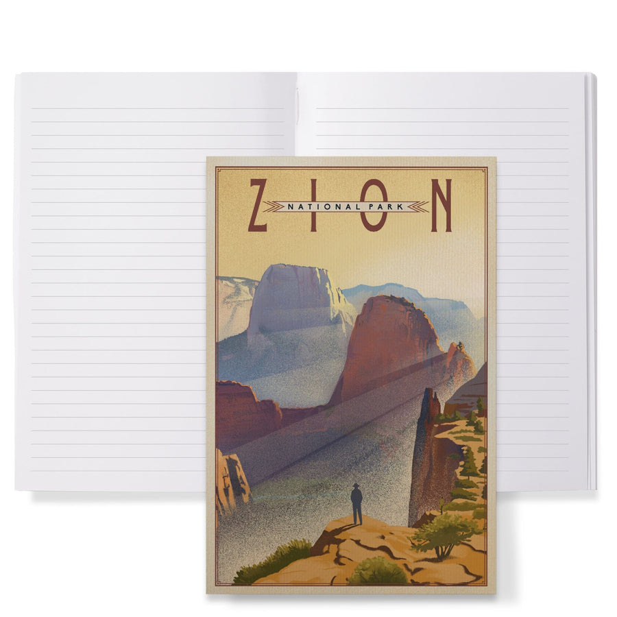 Lined 6x9 Journal, Zion National Park, Lithograph, Lay Flat, 193 Pages, FSC paper Home Lantern Press