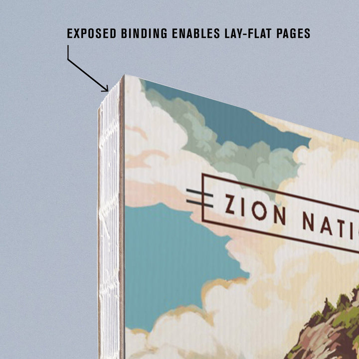 Lined 6x9 Journal, Zion National Park, Utah, Angels Landing, Modern Typography, Lay Flat, 193 Pages, FSC paper Home Lantern Press