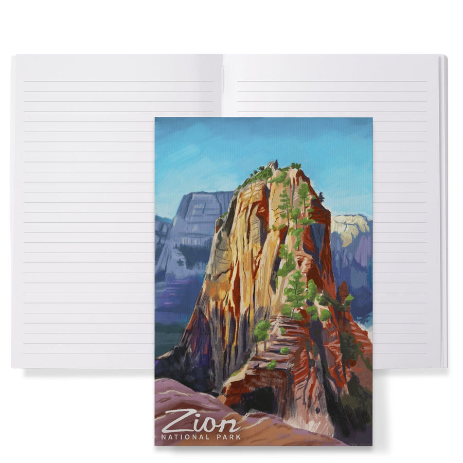 Lined 6x9 Journal, Zion National Park, Utah, Angels Landing, Oil Painting, Lay Flat, 193 Pages, FSC paper Home Lantern Press