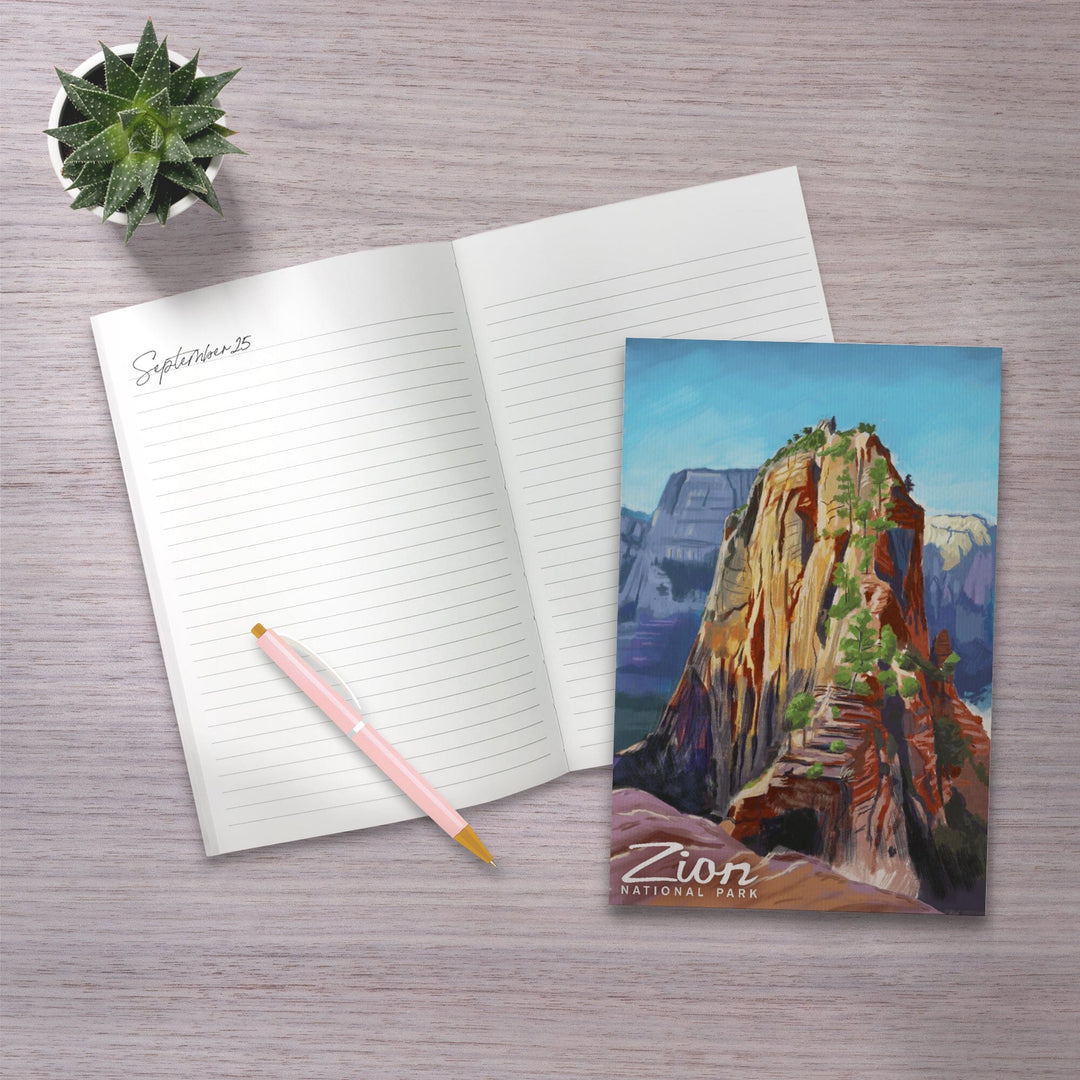 Lined 6x9 Journal, Zion National Park, Utah, Angels Landing, Oil Painting, Lay Flat, 193 Pages, FSC paper Home Lantern Press