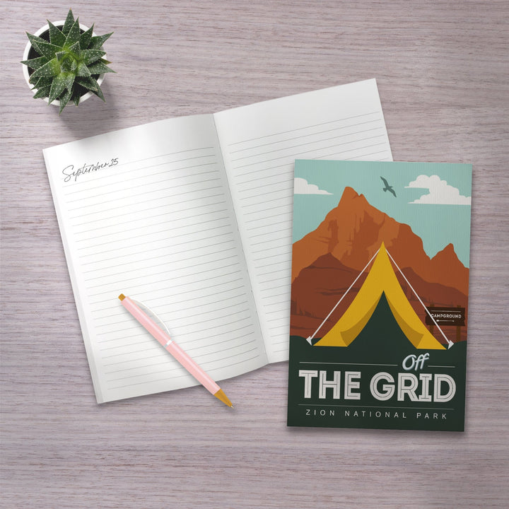Lined 6x9 Journal, Zion National Park, Utah, Off the Grid, Tent, Lay Flat, 193 Pages, FSC paper Home Lantern Press