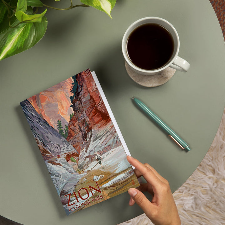 Lined 6x9 Journal, Zion National Park, Utah, Slot Canyon, Illustration, Lay Flat, 193 Pages, FSC paper Home Lantern Press