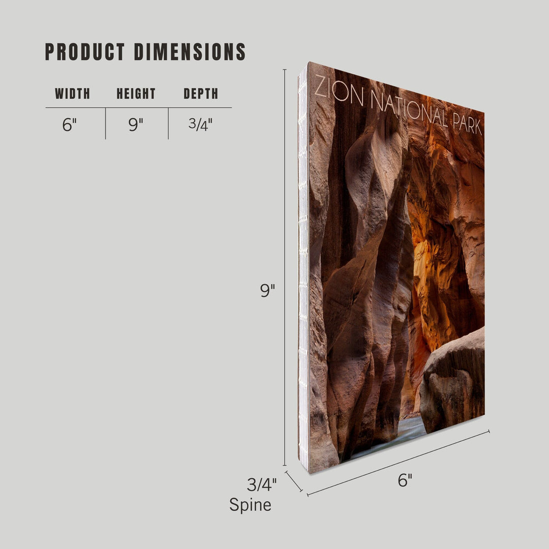 Lined 6x9 Journal, Zion National Park, Utah, Slot Canyon, Lay Flat, 193 Pages, FSC paper Home Lantern Press