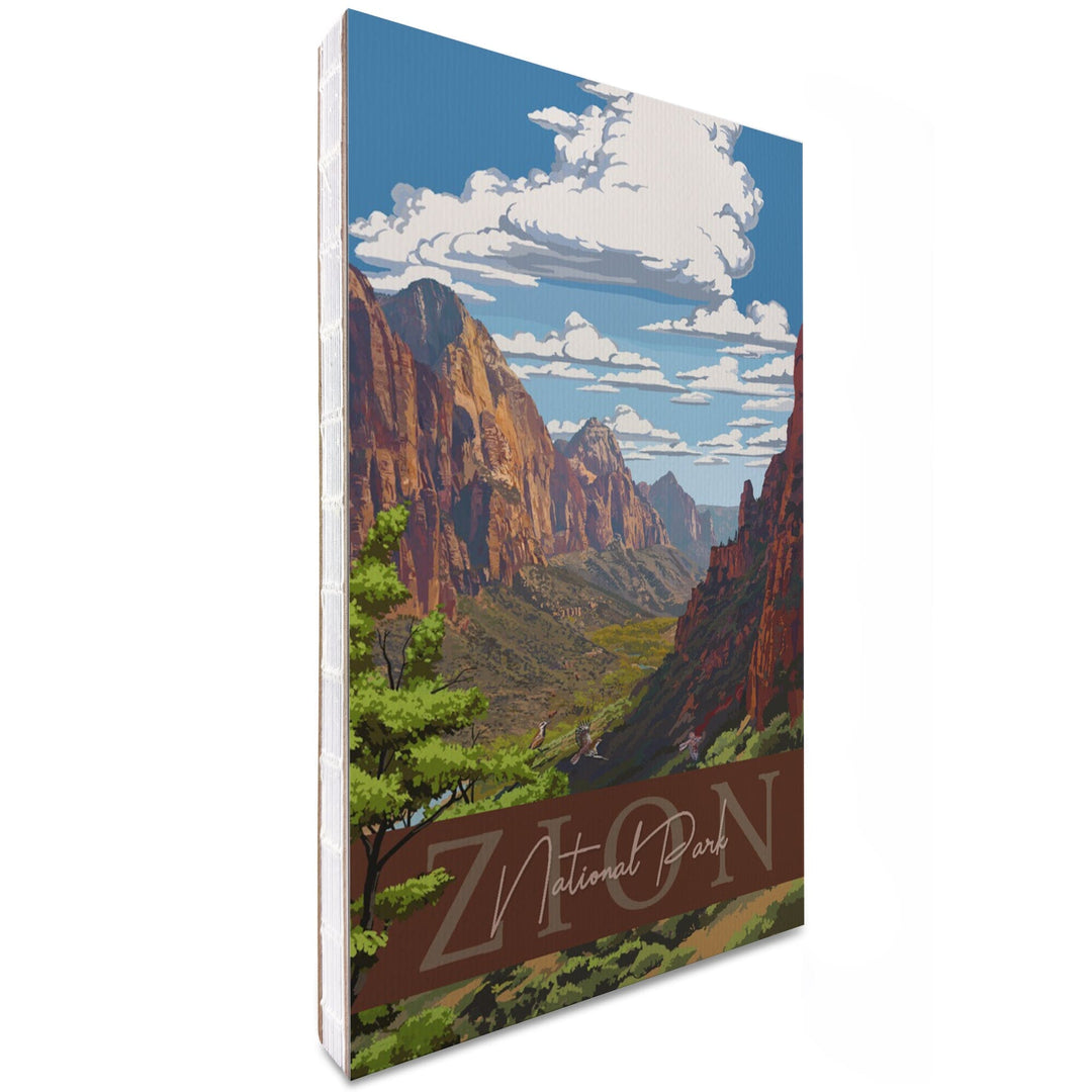 Lined 6x9 Journal, Zion National Park, Zion Canyon View, Typography, Lay Flat, 193 Pages, FSC paper Home Lantern Press