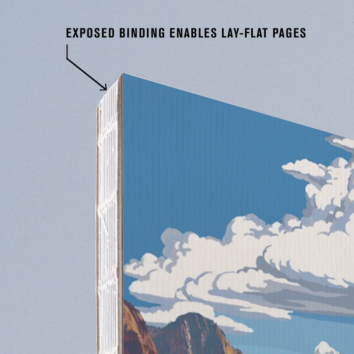 Lined 6x9 Journal, Zion National Park, Zion Canyon View, Typography, Lay Flat, 193 Pages, FSC paper Home Lantern Press