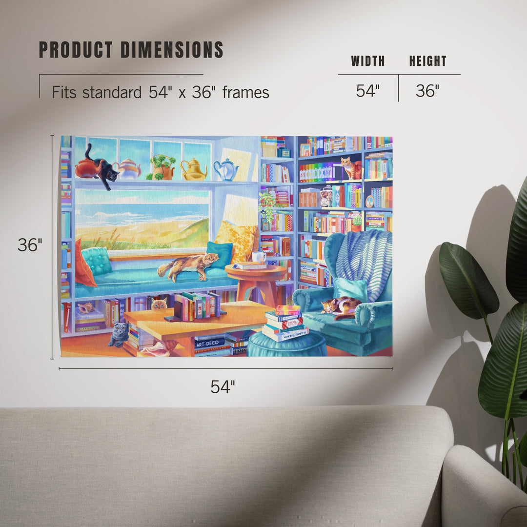 Literary Beach Cats, Art & Giclee Prints Art Lantern Press