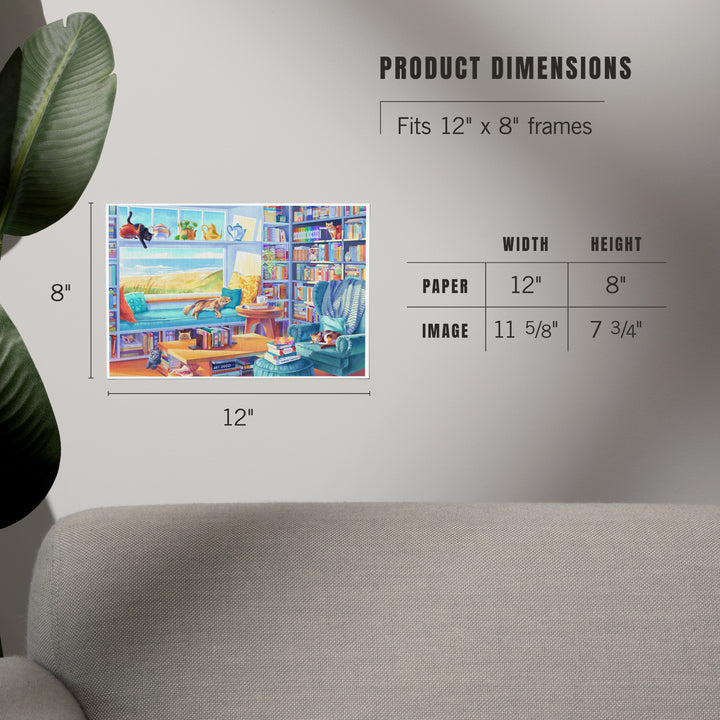 Literary Beach Cats, Art & Giclee Prints Art Lantern Press