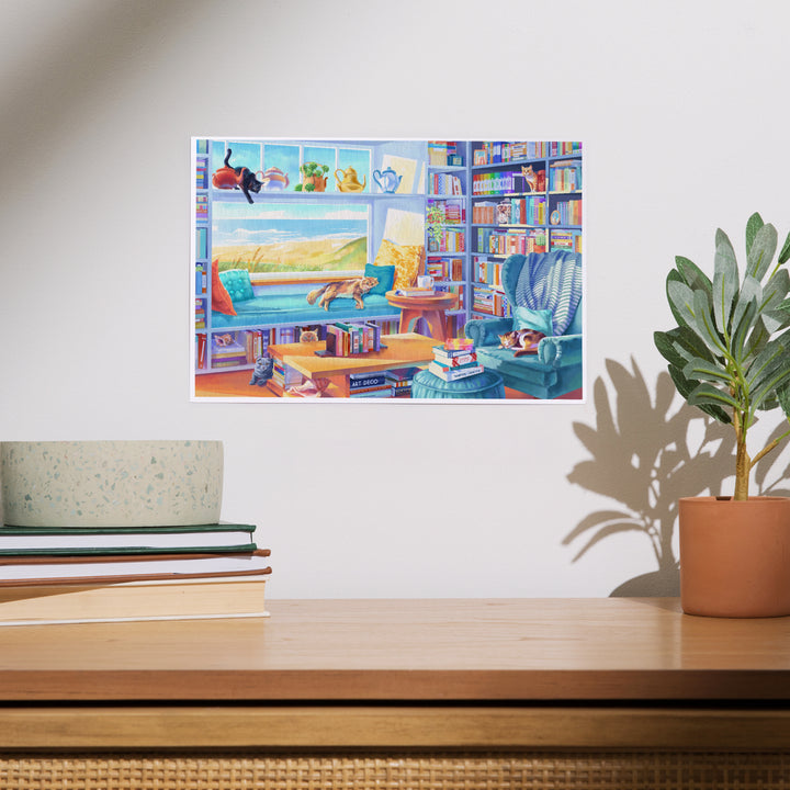 Literary Beach Cats, Art & Giclee Prints Art Lantern Press