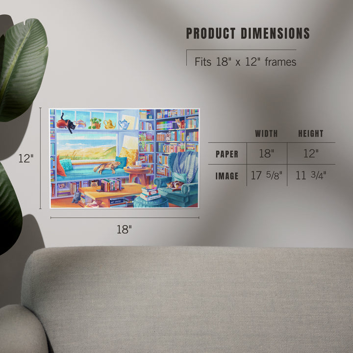 Literary Beach Cats, Art & Giclee Prints Art Lantern Press