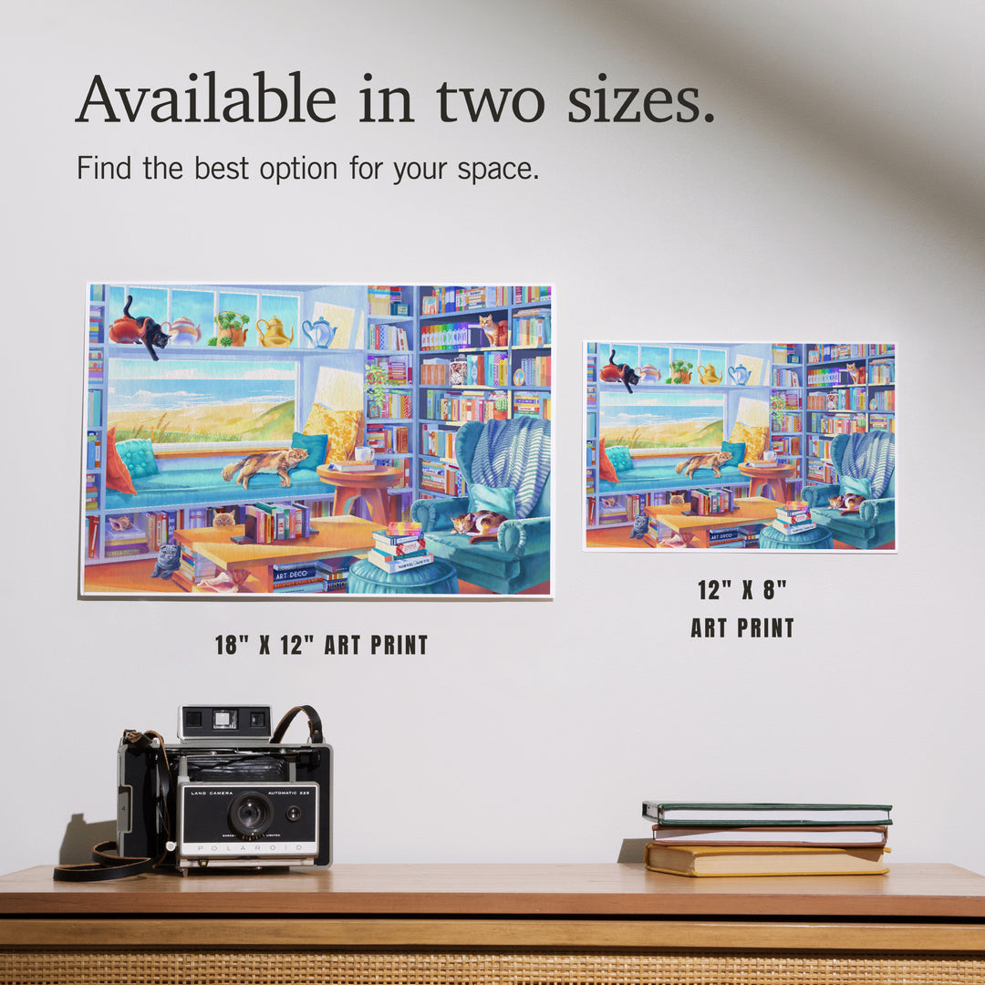 Literary Beach Cats, Art & Giclee Prints Art Lantern Press