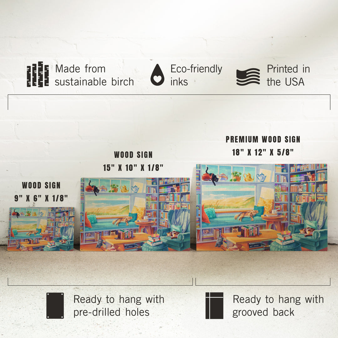 Literary Beach Cats, Wood Signs and Postcards Wood Lantern Press