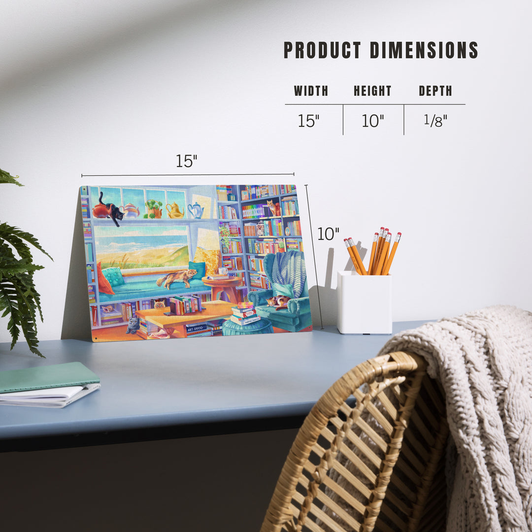 Literary Beach Cats, Wood Signs and Postcards Wood Lantern Press