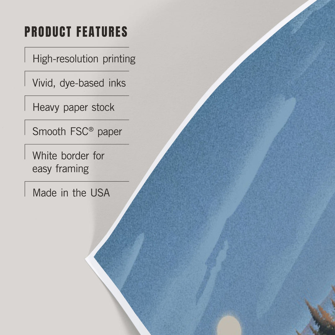 Lithograph, Reflection Pond and Bull Moose,, Art & Giclee Prints Art Lantern Press