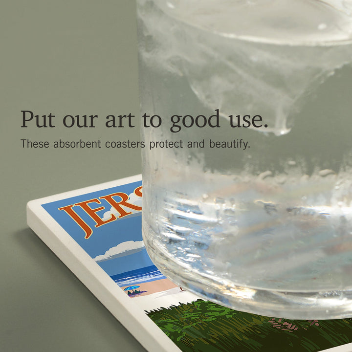 Long Beach Island, New Jersey, Destinations Sign, Coasters Coasters Lantern Press