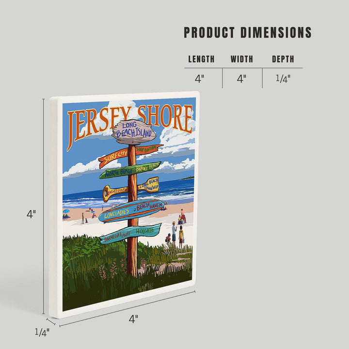 Long Beach Island, New Jersey, Destinations Sign, Coasters Coasters Lantern Press