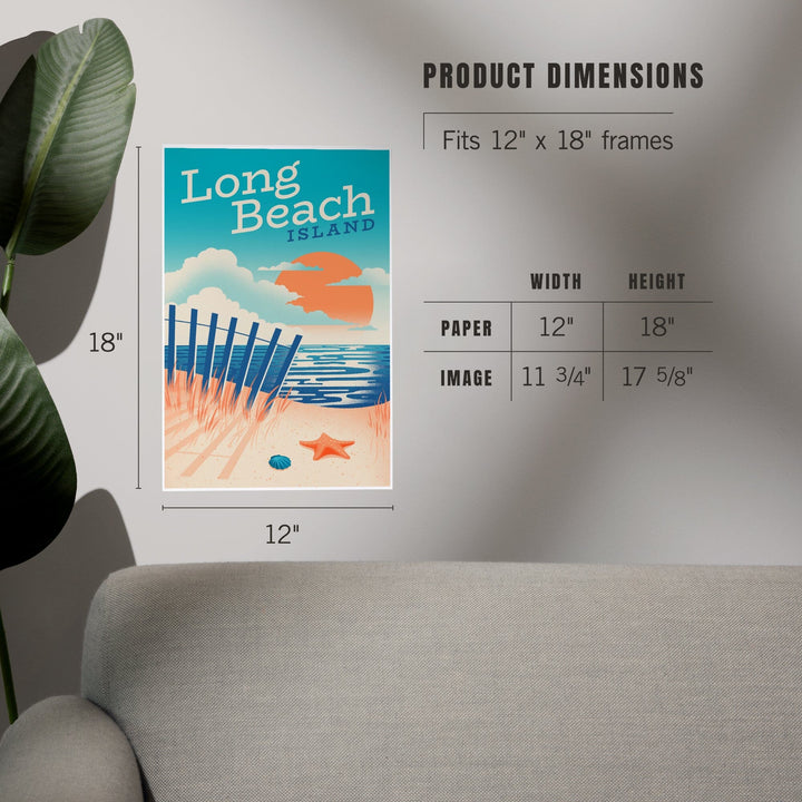 Long Beach Island, New Jersey, Sun-faded Shoreline Collection, Glowing Shore, Beach Scene, Art & Giclee Prints - Lantern Press
