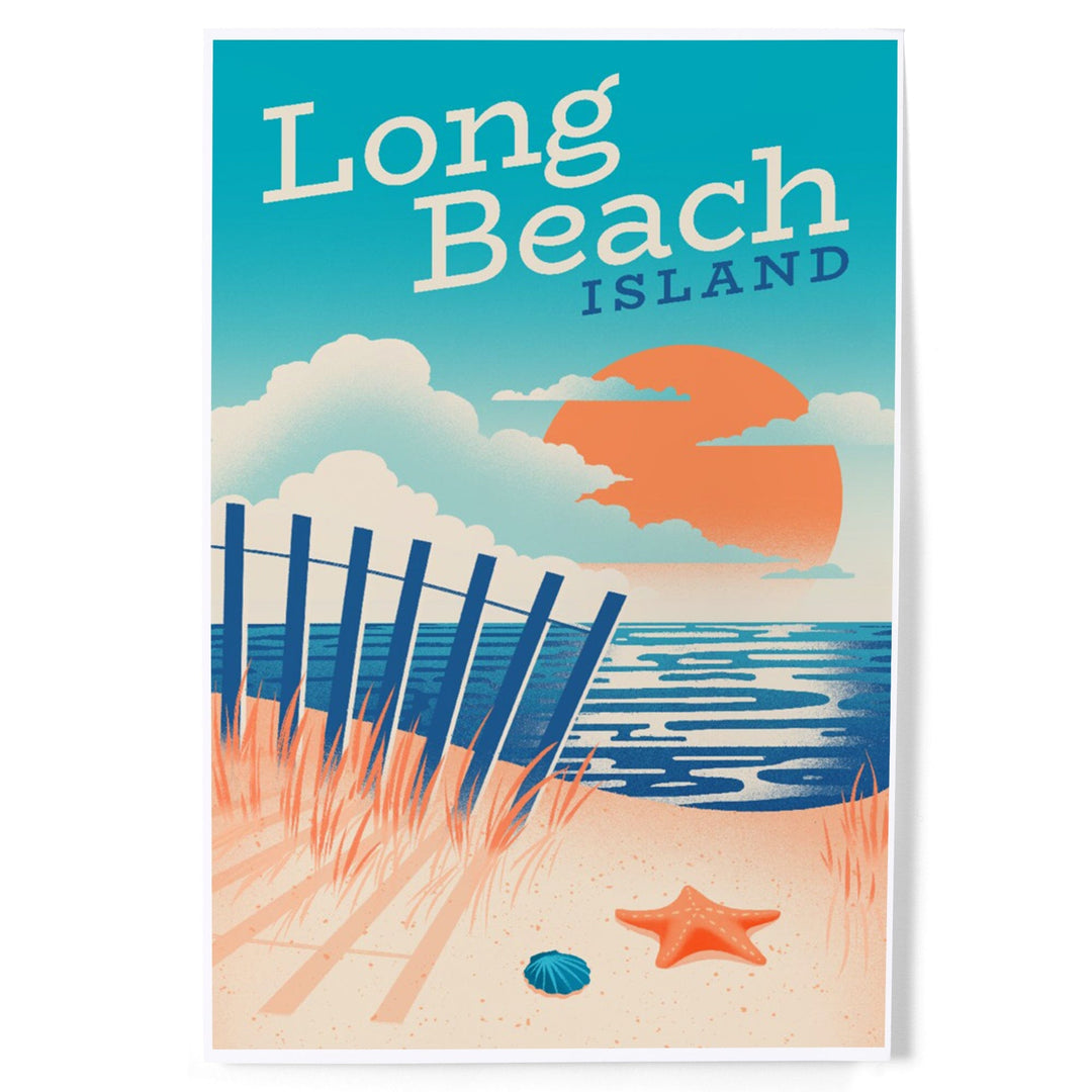 Long Beach Island, New Jersey, Sun-faded Shoreline Collection, Glowing Shore, Beach Scene, Art & Giclee Prints - Lantern Press