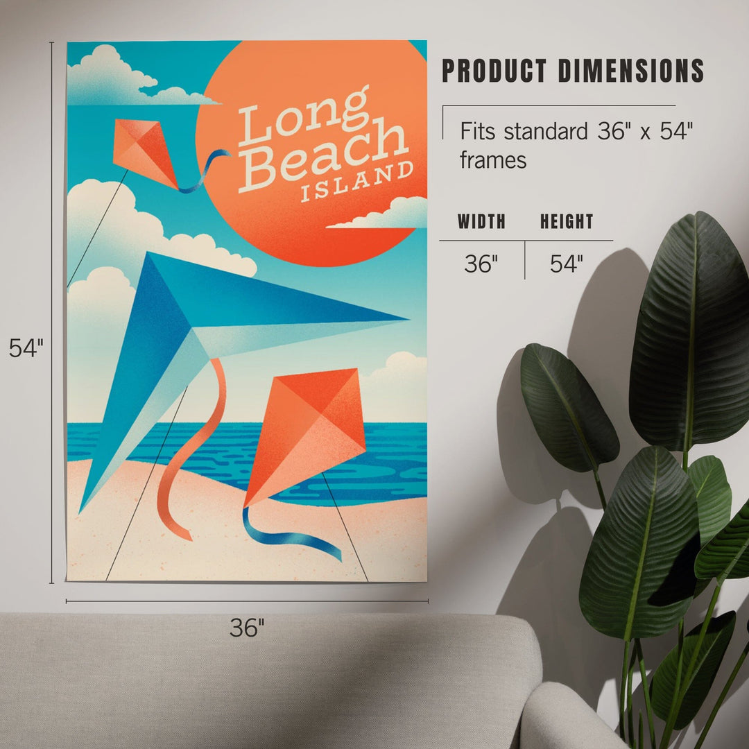 Long Beach Island, New Jersey, Sun-faded Shoreline Collection, Kites on Beach, Art & Giclee Prints - Lantern Press