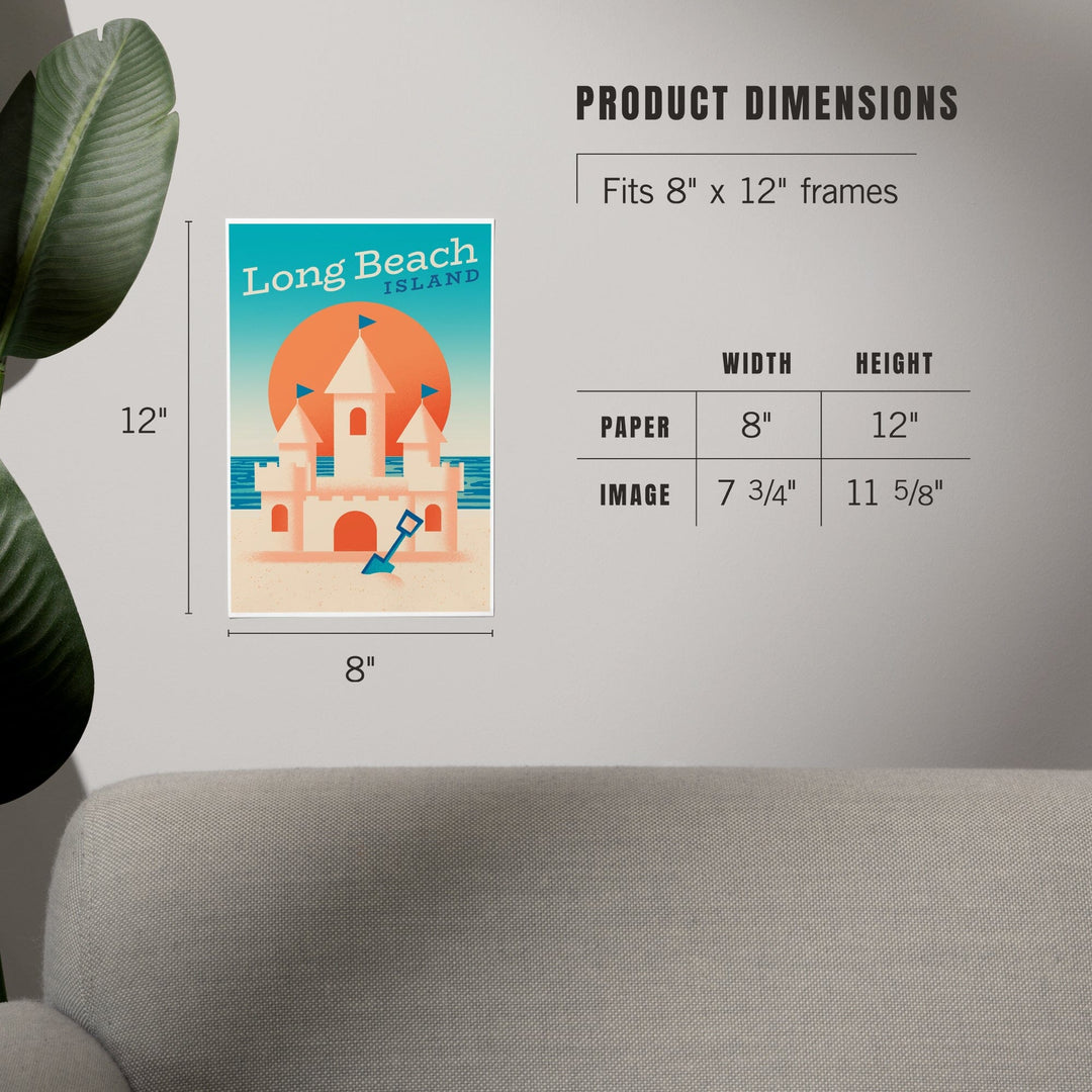 Long Beach Island, New Jersey, Sun-faded Shoreline Collection, Sand Castle on Beach, Art & Giclee Prints - Lantern Press
